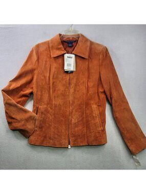 Catherine Stewart Zip Front Jacket M Cider Leather Suede Moto Bikercore Western